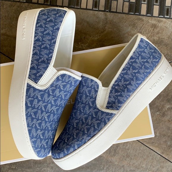 MICHAEL KORS TEDDY SLIP ON DENIM JACQUARD DENIM/Op - Picture 16 of 16